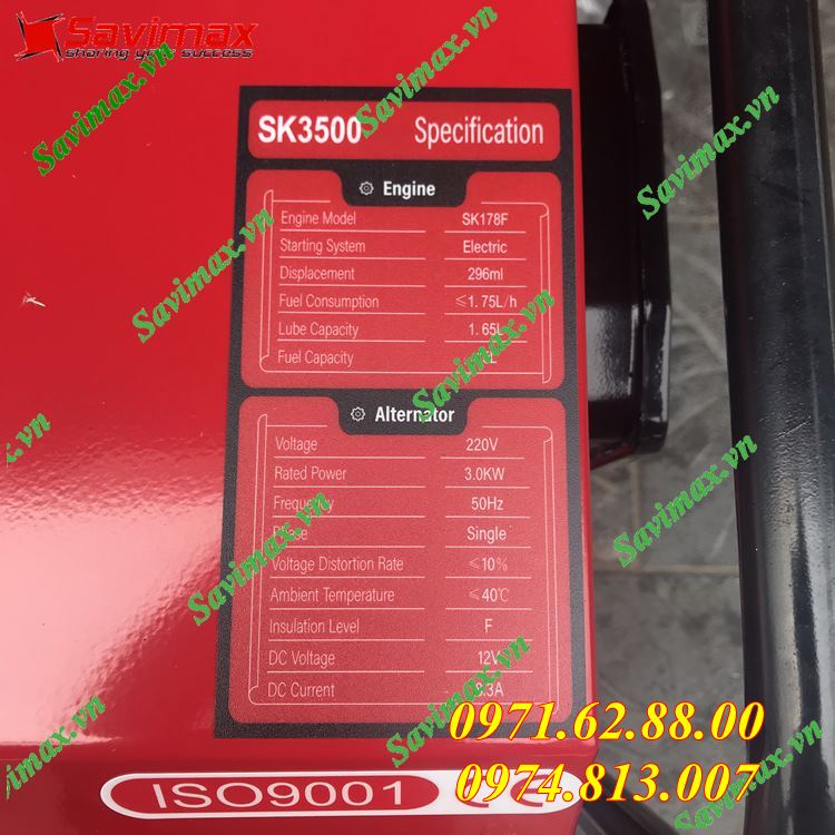 [Trả góp 0%]Máy Phát Điện Chạy Dầu 3Kw Sumokama SK3500