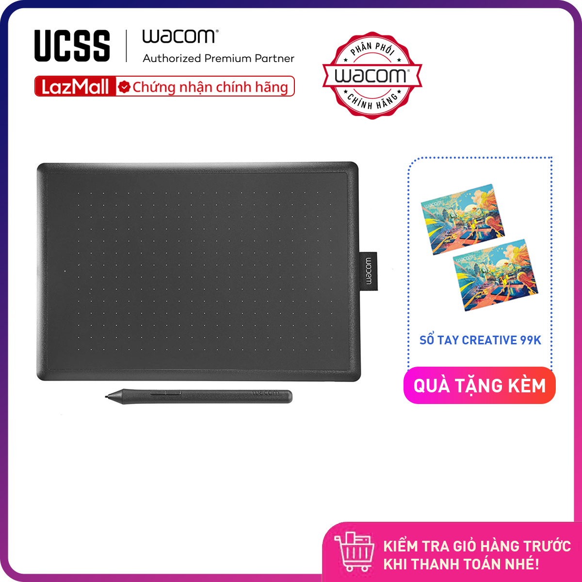 Bảng Vẽ One by Wacom Medium CTL-672 (Hàng Phân Phối Chính Thức)