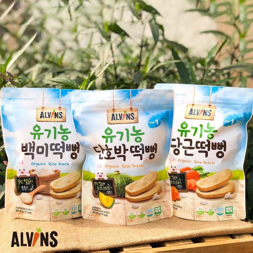 Bánh Gạo Ăn Dặm Hữu Cơ Alvins 30g Hàn Quốc Cho Bé Ăn Dặm