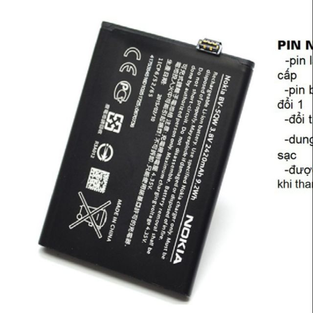 Pin Nokia Lumia 930 Bv -5Qw Xịn Mới 100% Bh 6 Tháng