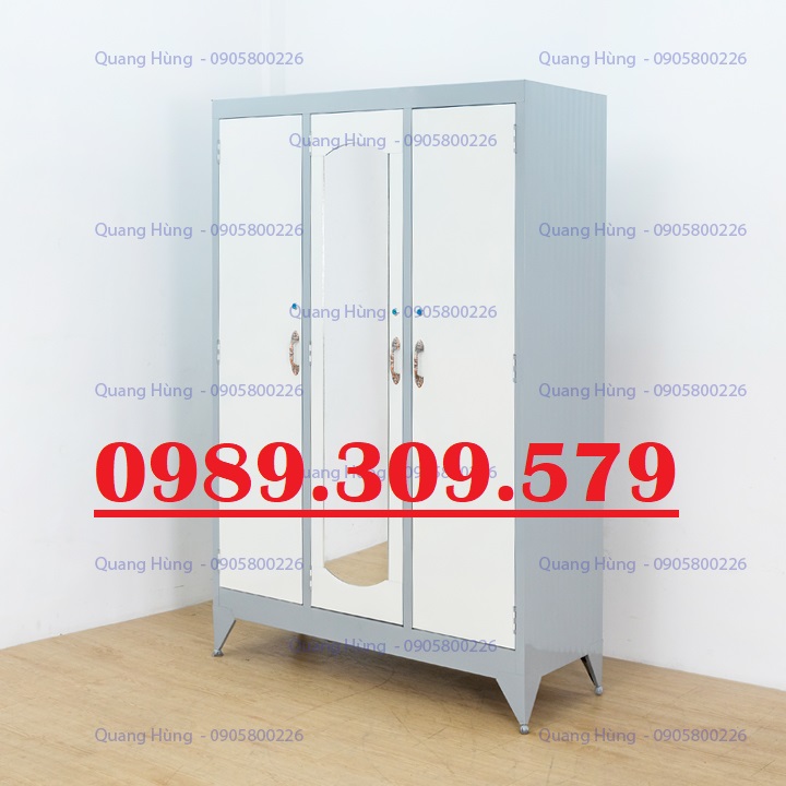 TỦ SẮT QUẦN ÁO 3 CÁNH  HCM MÀU XÁM