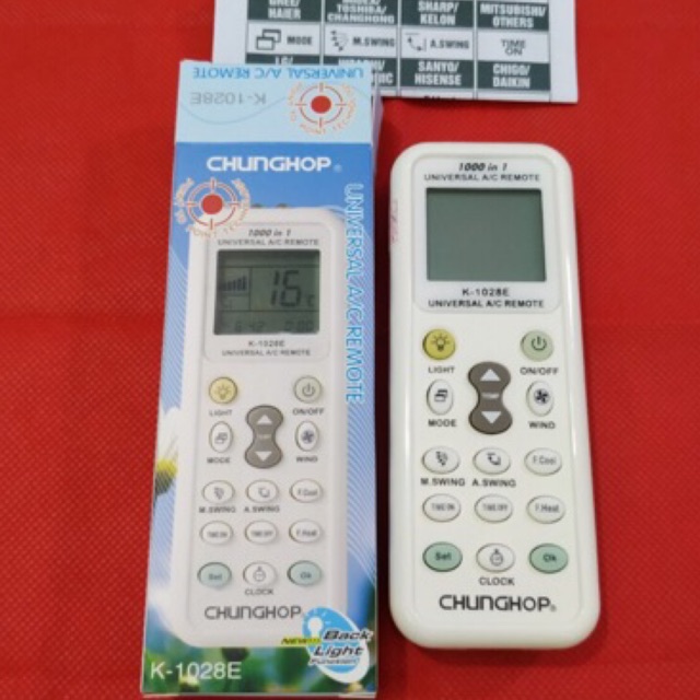 Remote điều khiển máy lạnh điều hoà đa năng chunghop!