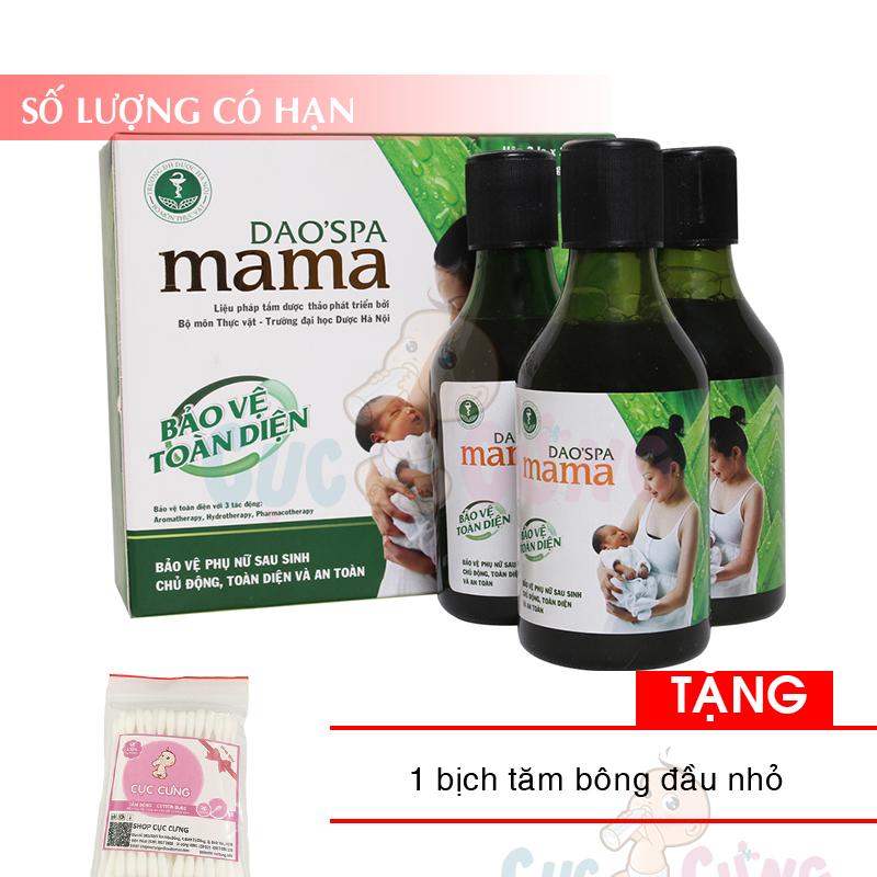 Bộ 3 Nước tắm Dao'spa mama cho mẹ sau sinh Tặng 1 bịch tăm bông đầu nhỏ