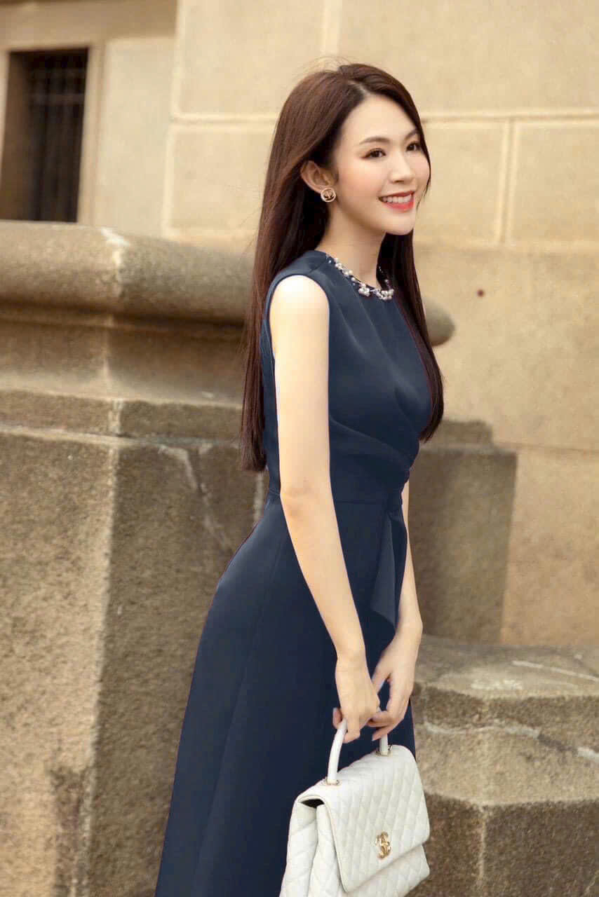 ĐẦM XÒE CỔ HẠT PHỐI BÈO D45280
