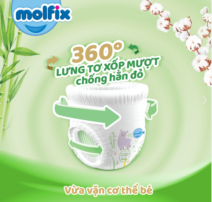 combo 3 gói Tã dán Molfix size S 30+4 miếng (tổng 102 miếng)