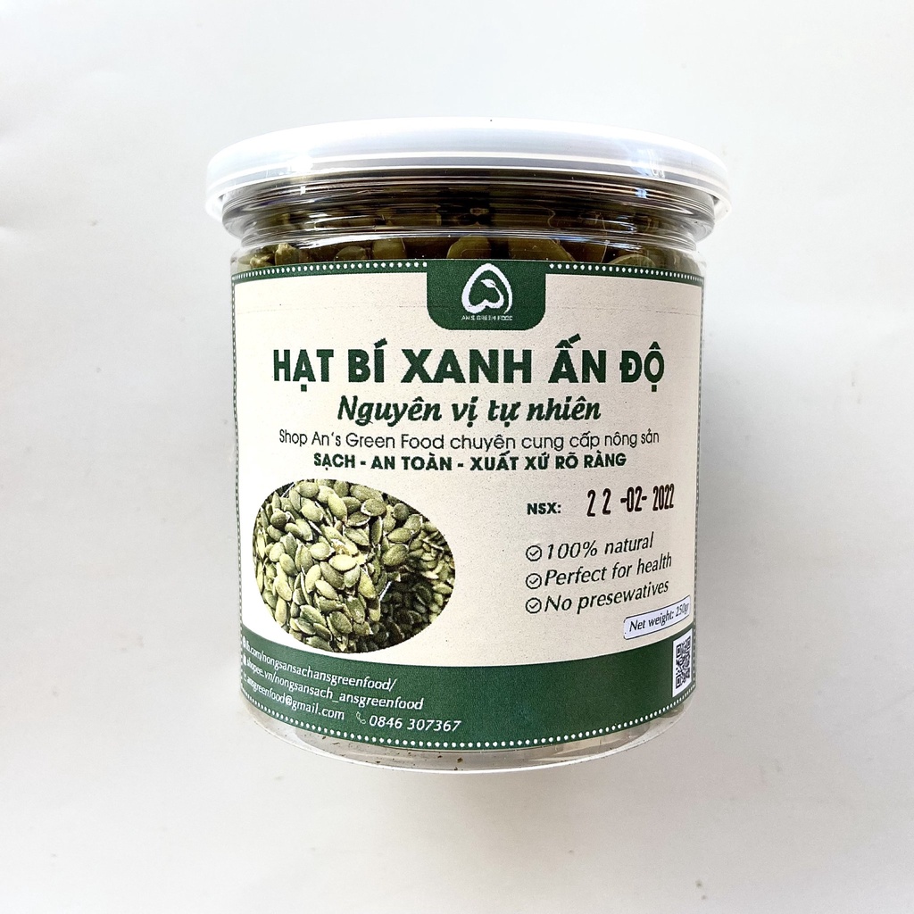 Nhân Hạt Bí Xanh Ấn Độ (Tươi hoặc Sấy chín)-250gr