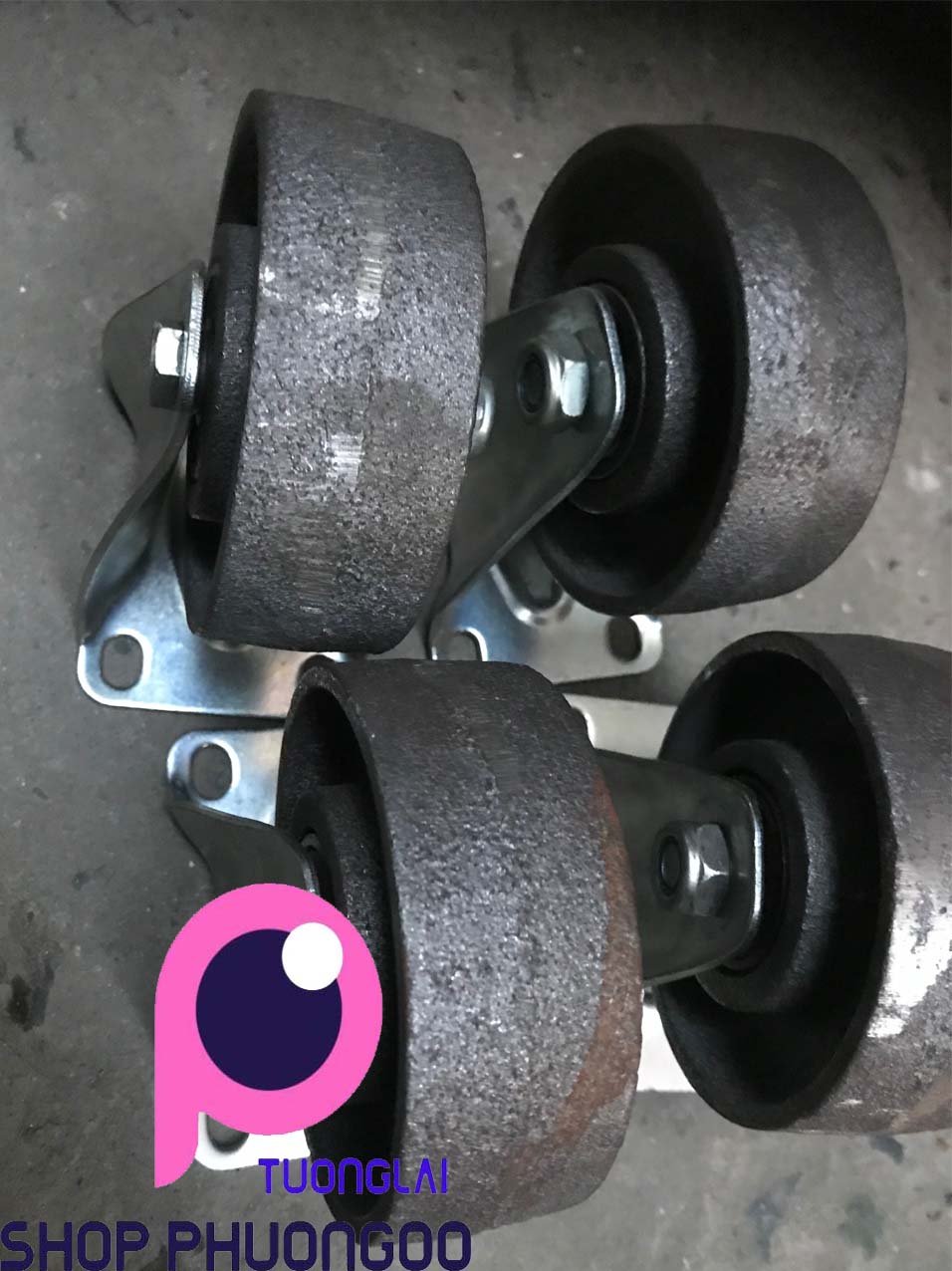 [HCM]Combo 4 bánh xe đẩy gang đúc 75x25mm