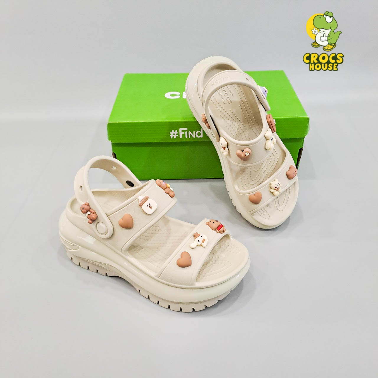 Sandal crocs mega crush nữ cao 7 phân dành cho nữ- nhà cá sấu