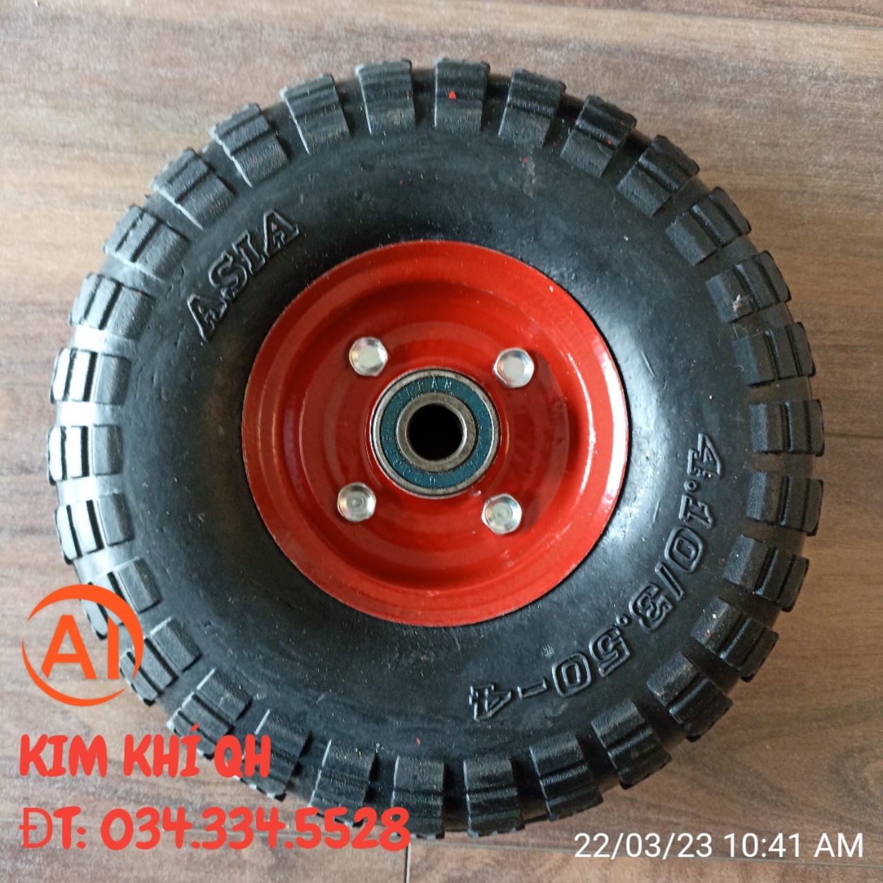 Bánh Xe Cao su Đỏ 25cm - thay thế bánh xe đẩy hàng