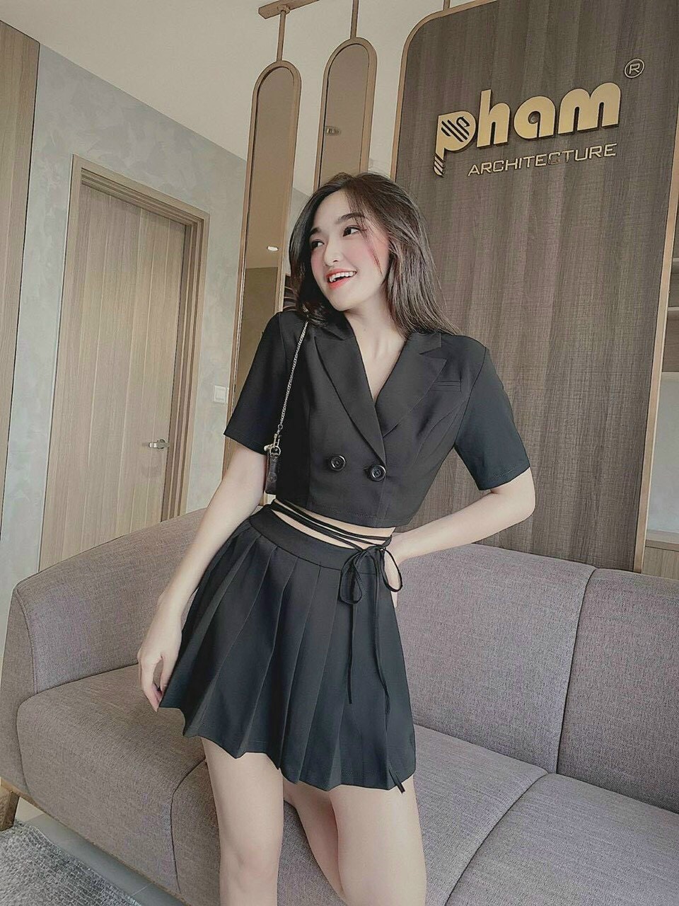 Sét bộ vest tay phồng cột eo đủ màu siêu xinh lt