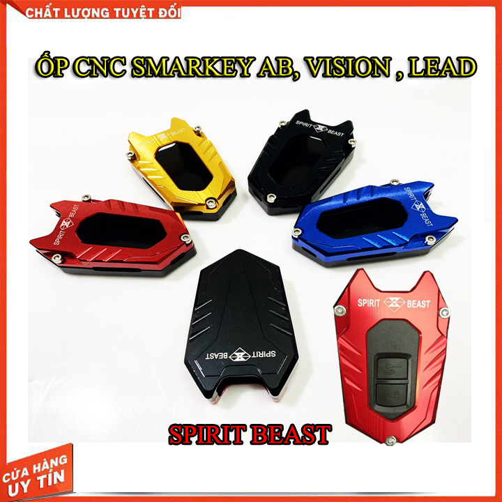 ỐP CNC SMARKEY CHO XE AB, LEAD, VISION ( SPIRIT BEAST LOẠI 2 NÚT )