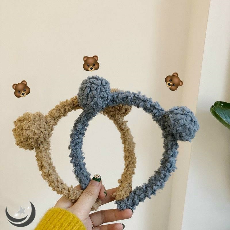 Bờm tóc - Băng đô bờm cotton phối tai gấu thời trang Hàn Quốc