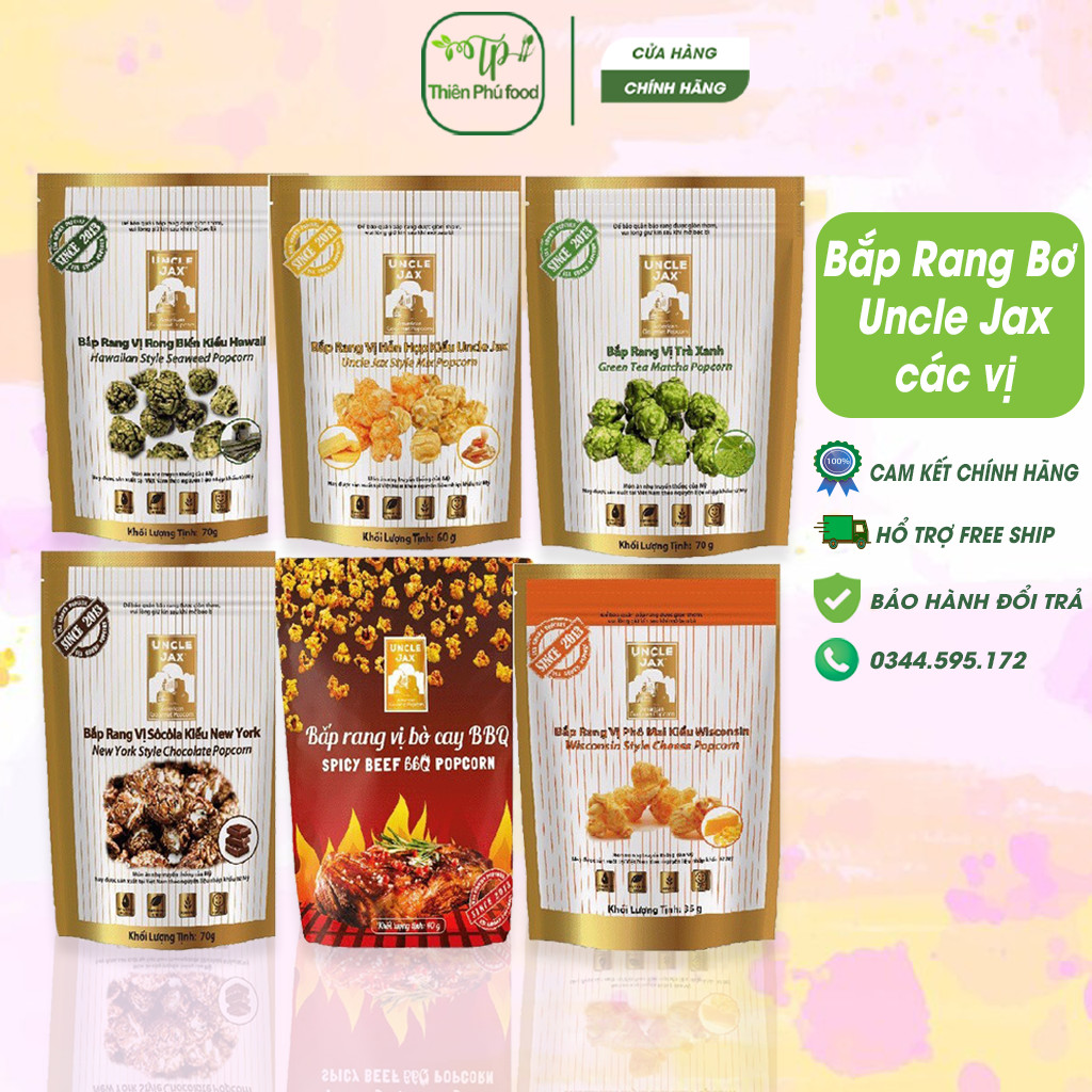 Bắp Rang Bơ Uncle Jax Đủ Các Vị - Món Ăn Vặt Dinh Dưỡng