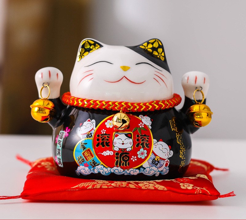 Mèo thần tài Ngũ Phúc Lâm Môn 10cm