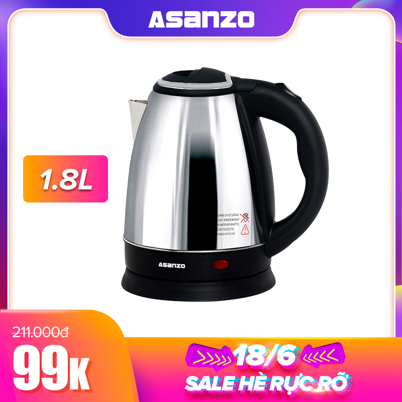 Ấm Đun Nước Siêu Tốc 1.8 Lít 1500W Asanzo|ProductId:408