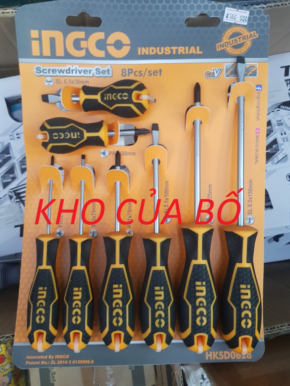 Bộ 8 tuốc nơ vít dẹp và bake đa năng INGCO HKSD0828