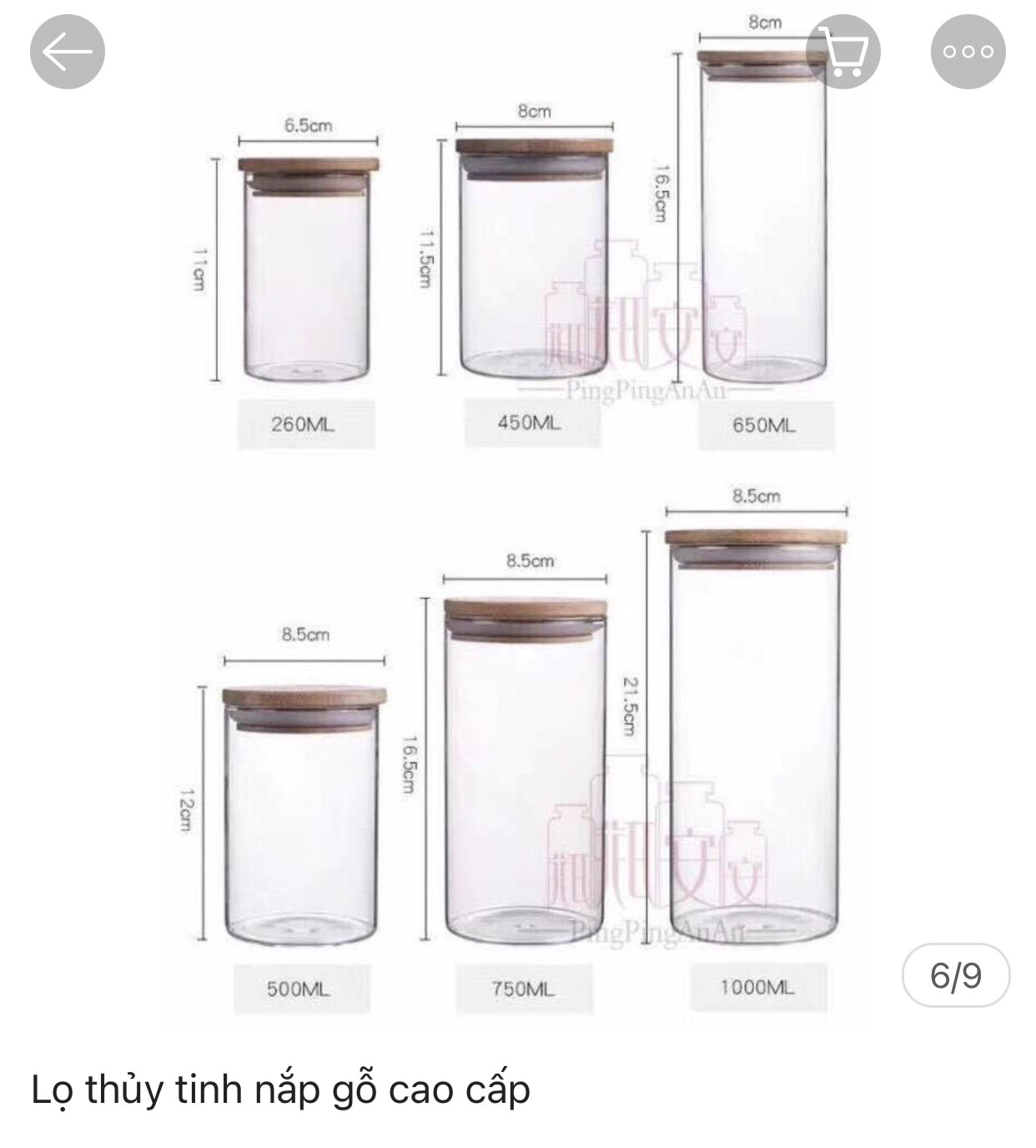 Lọ thủy tinh nắp gỗ cao cấp