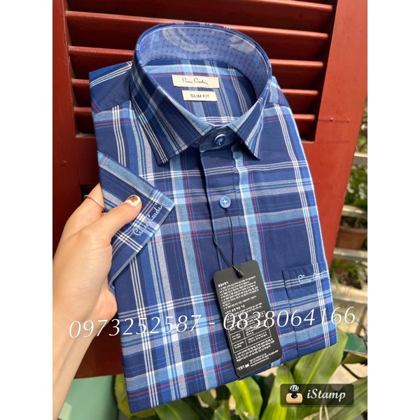 Áo sơ mi nam cộc tay 10 màu pie.rre car.din hàn cháy hàng