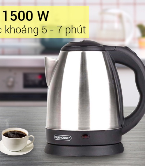 ẤM SIÊU TỐC INOX SUNHOUSE CAO CẤP SHD1182 1.8 LÍT (Bạc)