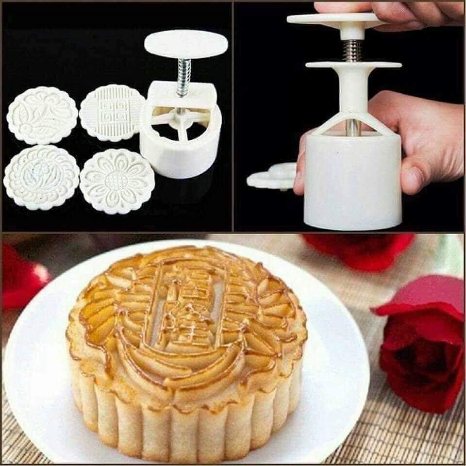 Bộ Khuân Làm Bánh Trung Thu 4 Miếng Hình Thù