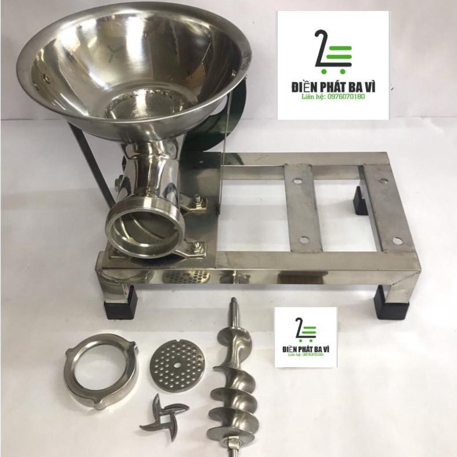 Cối đùn thịt 12 liền bệ inox, xay cua đa năng| Máy xay thịt đùn công nhiệp, cối đùn xương