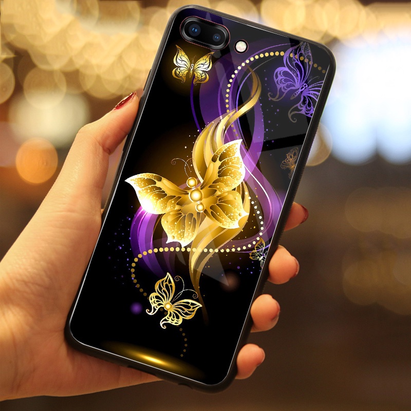 Ốp lưng kính bóng oppo a3s, a12e, a5, realme c1 phiên bản mới
