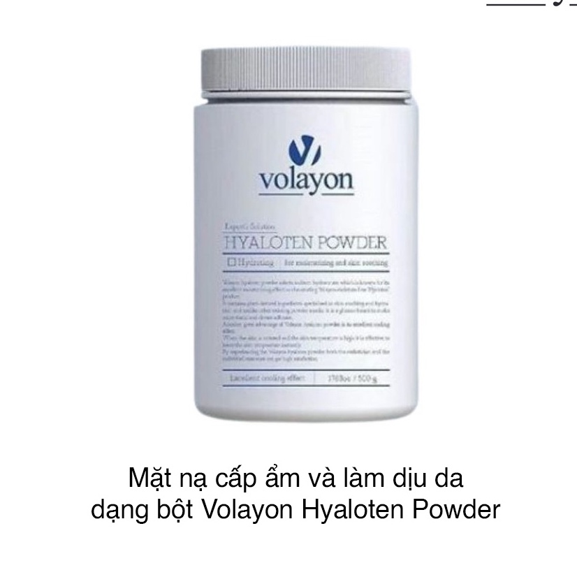 Mặt nạ hàn quốc tảo xoắn dạng bột volayon 500g