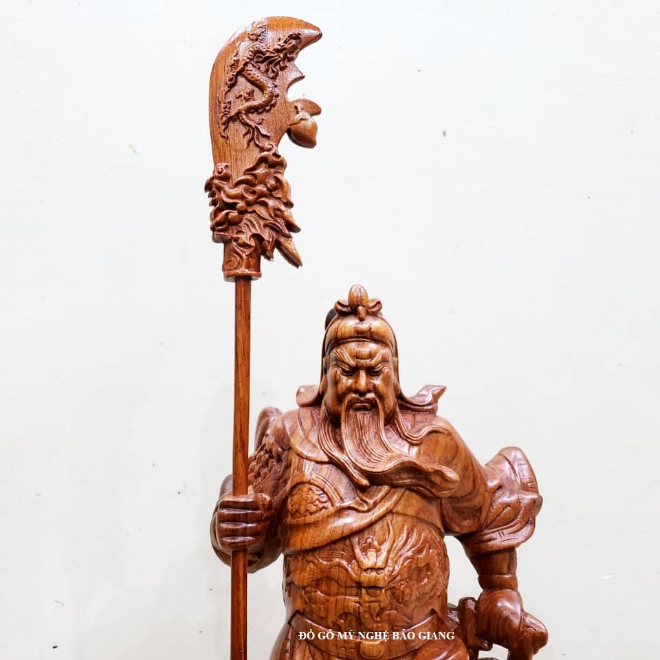 Tượng quan công gỗ hương cao 40 cm