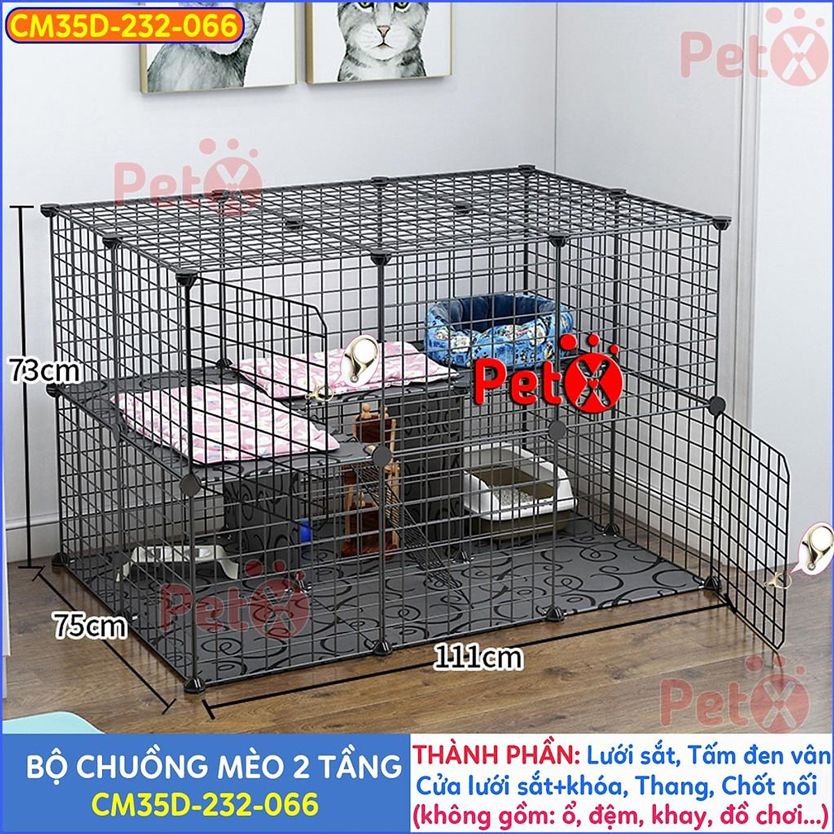 (TĂNG CHỐT NỐI,ĐẾ CHUỒNG,BÚA,,,,) Chuồng quây thú cưng lưới ghép 2 tầng (bán theo combo)