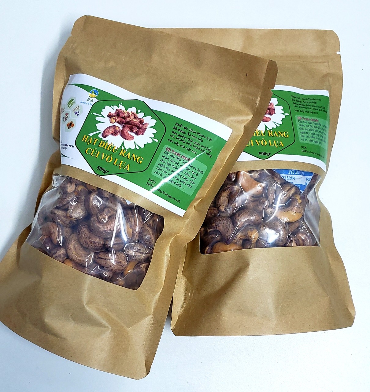 Hạt Điều Rang Muối Vỏ Lụa - Rang Củi Truyền Thống Bình Phước. 500g