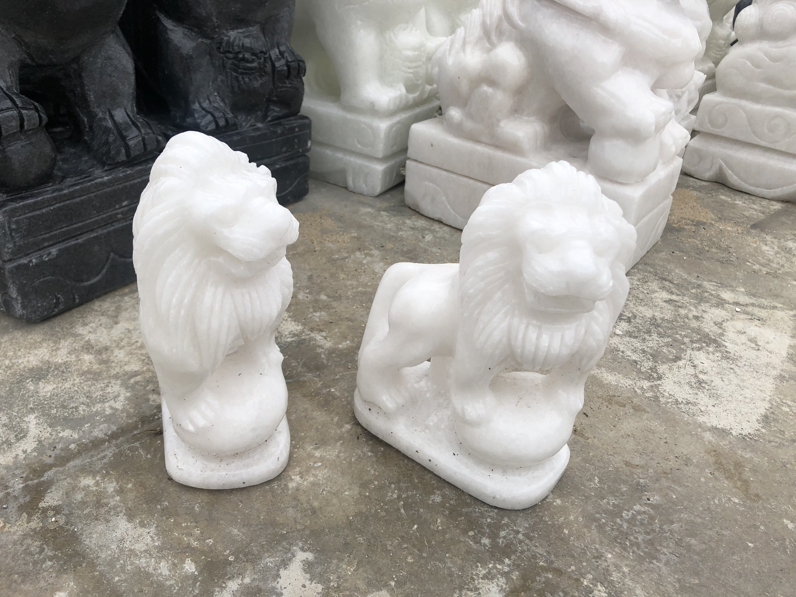 [FreeshipMAX] Cặp sư tử đá non nước 20 cm