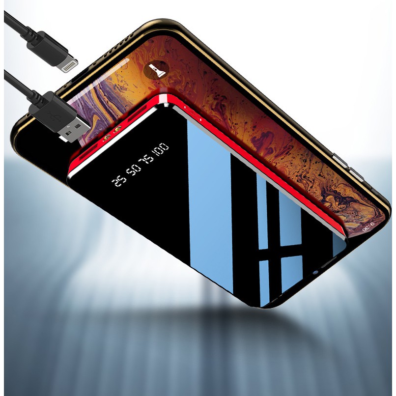 PIN SẠC DỰ PHÒNG 30000MAH TẶNG KÈM CÁP SẠC CỰC NHANH CHÓNG - THIẾT KẾ MẶT GƯƠNG CAO CẤP - YenDuongShop kdfg455