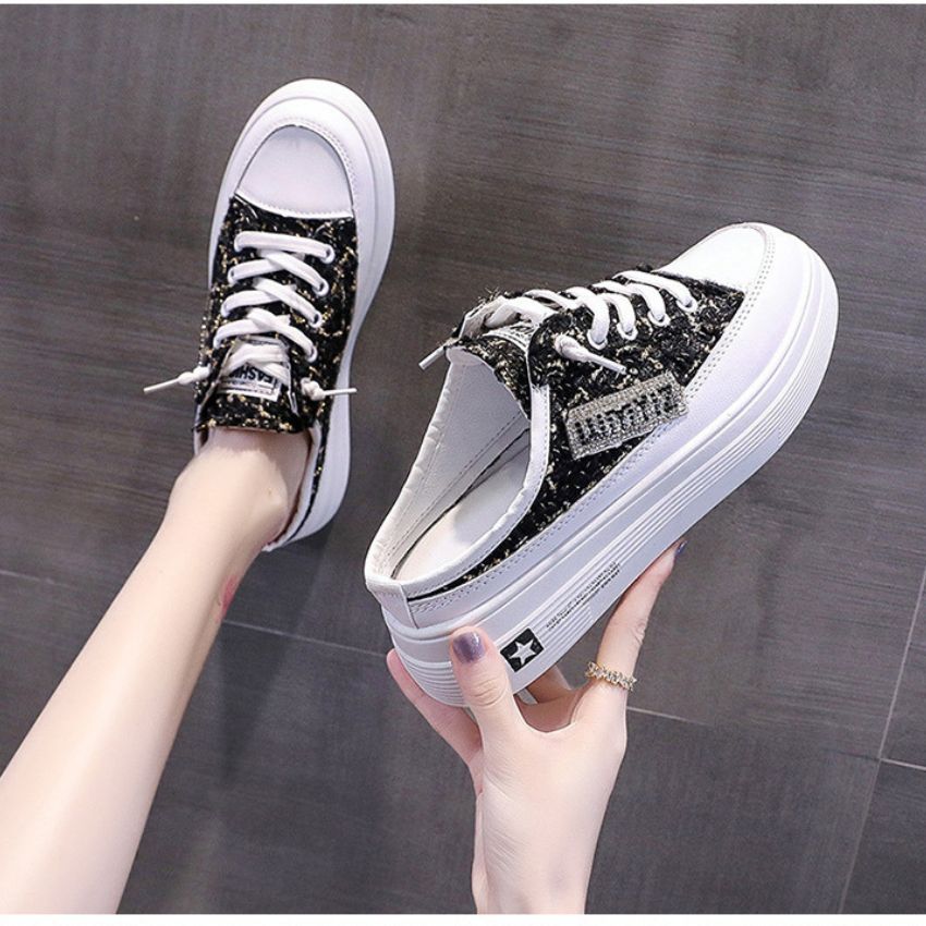 Sục thể thao nữ mùa hè ,sục nữ cao cấp bằng vải kiểu dáng năng động trẻ trung đế cao su 4cm êm chân