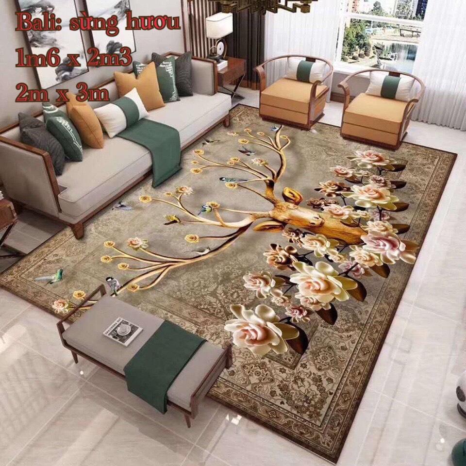 THẢM TRẢI SÀN BALI CAO CẤP - HÌNH CHIẾC LÁ - 1m6x2m3