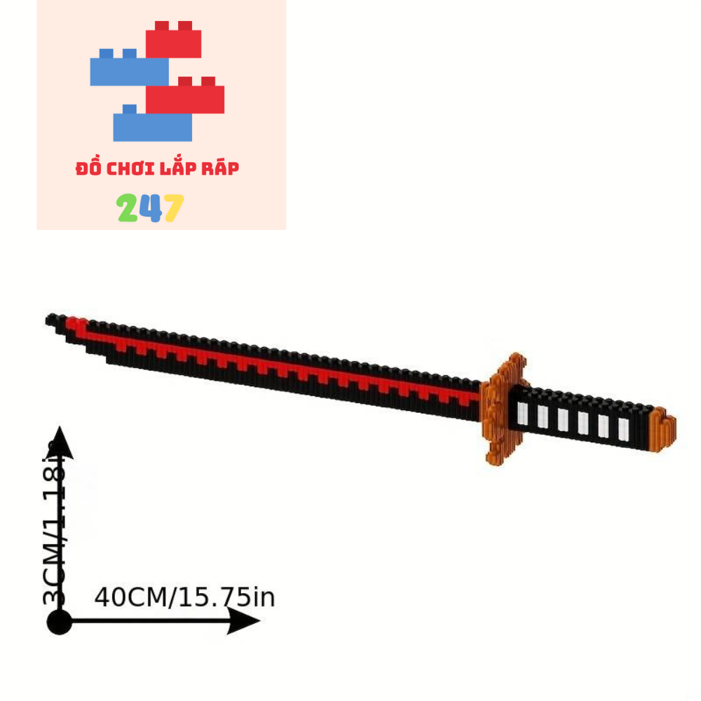 (47cm) bộ đồ chơi Lắp Ráp Kiếm Katana Master One piece zoro