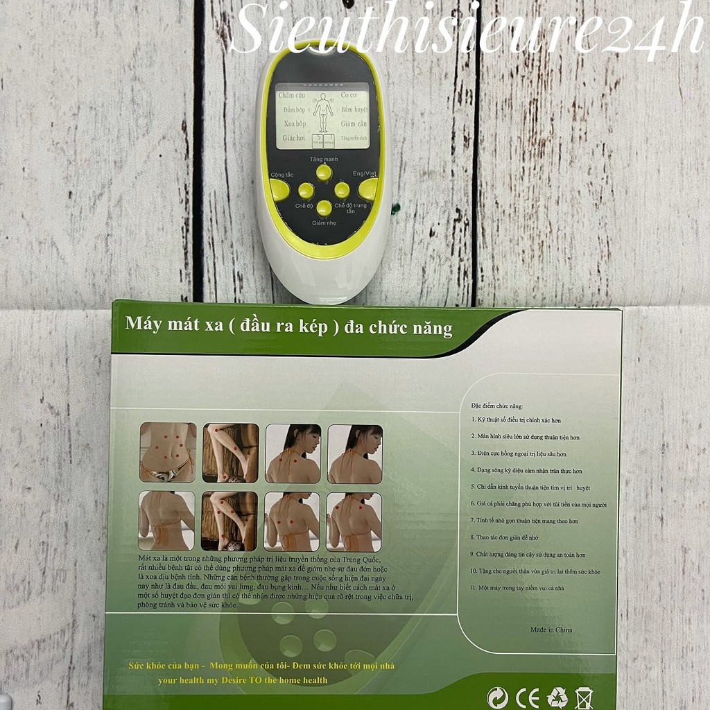 Máy massage xung điện trị liệu 4 miếng dán - 8 miếng dán