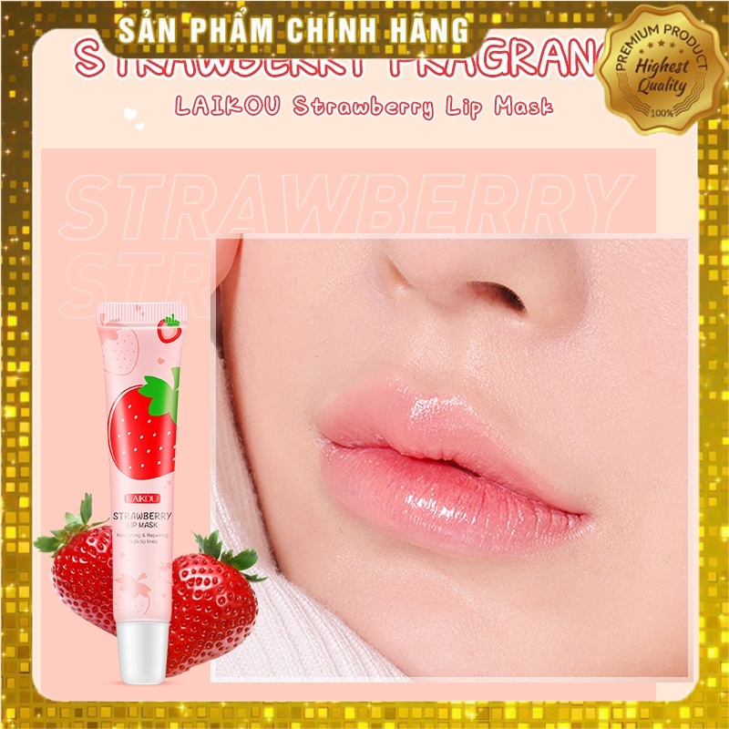 Tuýp Mặt Mạ Môi Laikou Dâu Tây 18g Khử Thâm Môi , Dưỡng Ẩm , Chăm Sóc Môi Khô , Nứt Môi Hiệu Quả