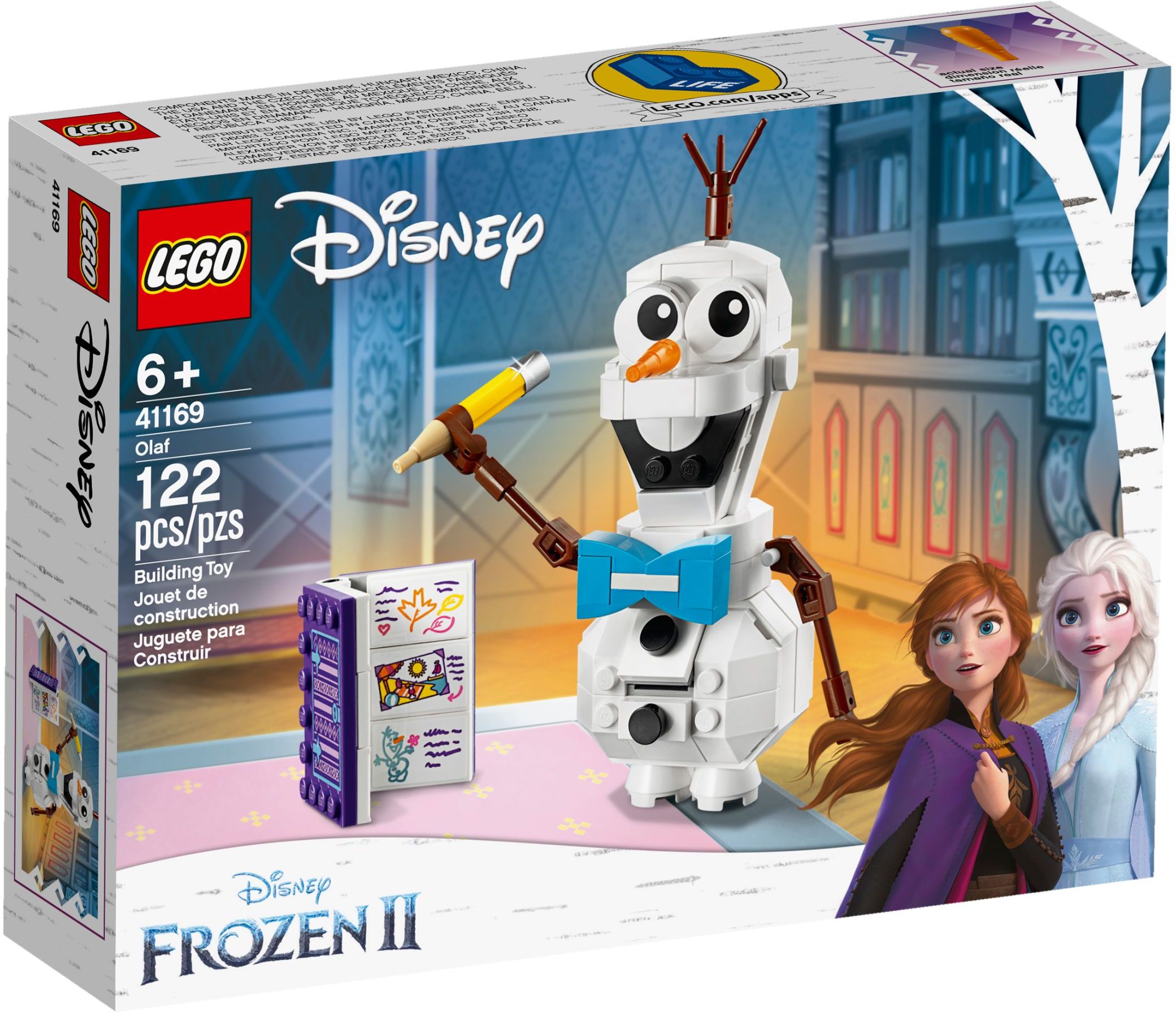 Lego disney frozen ii olaf 41169 olaf snowman toy figure building kit