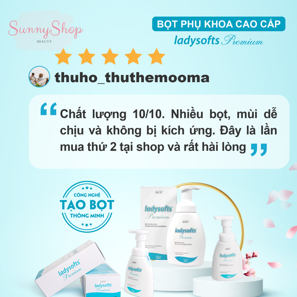 Bọt vệ sinh phụ nữ Ladysoft premium 250ml-Tạo bọt tức thì