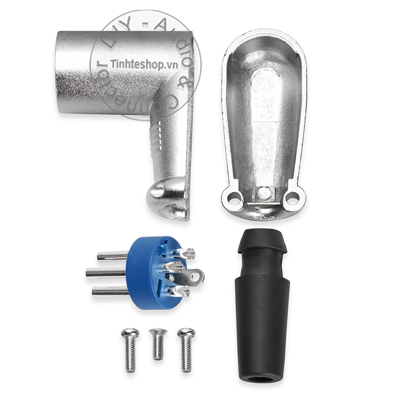 Đầu hàn canon đực vuông góc 1 chiếc OD6mm - Đầu hàn XLR 3 pin đực