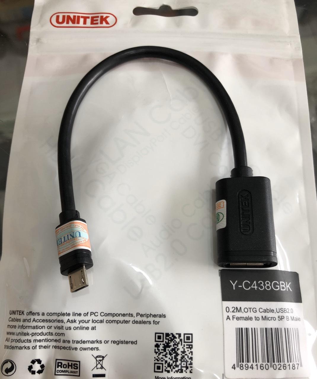 Dây OTG cổng micro usb UNITEK Y-C438