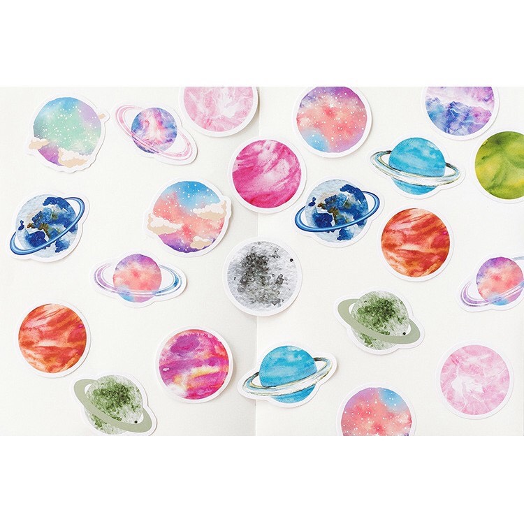 HỘP 45 STICKER HÀNH TINH TÍM