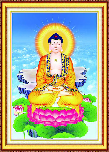 Tranh chấm hạt,  đính đá,  chấm đá, tranh cườm cao cấp Venus Đức Phật Dược sư -KT: 50x70Cm