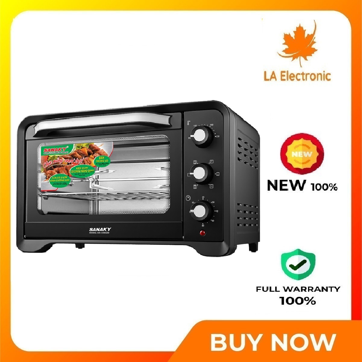 Lò nướng Sanaky 30 lít VH-309S2D - VH309S2D - Miễn phí vận chuyển HCM - Dung tích 30 lít có thể dùng làm bánh nướng gà... Cửa kính hai lớp tiết kiệm điện năng sử dụng an toàn Khoang lò bằng thép không gỉ