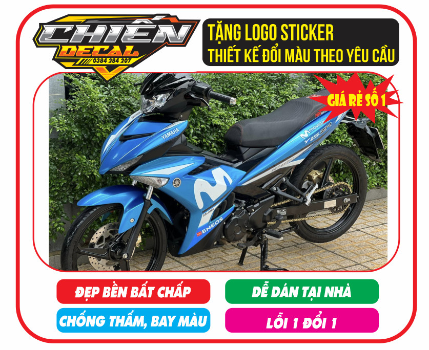 Tem rời ex150 movistar xanh trắng (xanh ngọc)