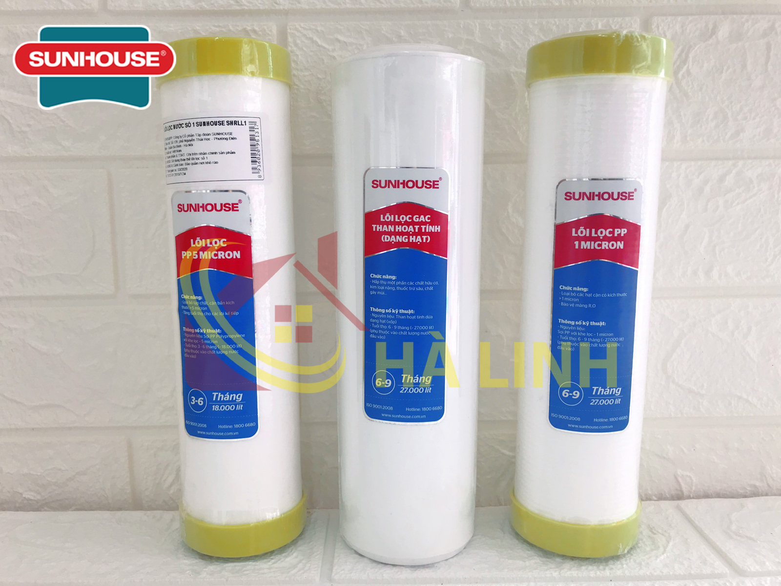Bộ 3 lõi lọc nước Sunhouse 123, Combo 3 lõi lọc nước Sunhouse 123, Bộ lõi lọc nước Sunhouse 123, Lõi lọc nước số 1 (PP 5 Micron), Lõi lọc nước số 2 (Carbon GAC), Lõi lọc nước số 3 (PP 1 Micron), thời gian thay thế 3-6 tháng