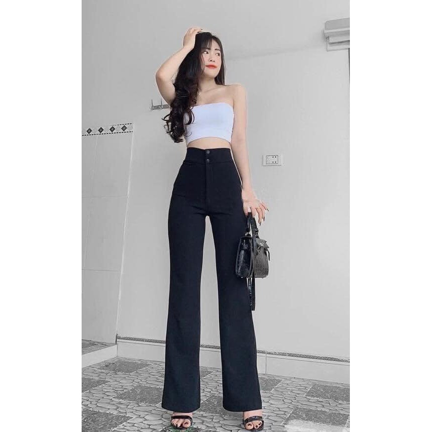 Quần ống loe 2 cúc tôn dáng