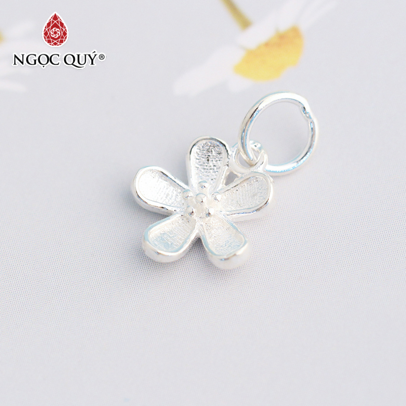 [HCM]Charm bạc hình hoa năm cánh treo - Ngọc Quý Gemstones