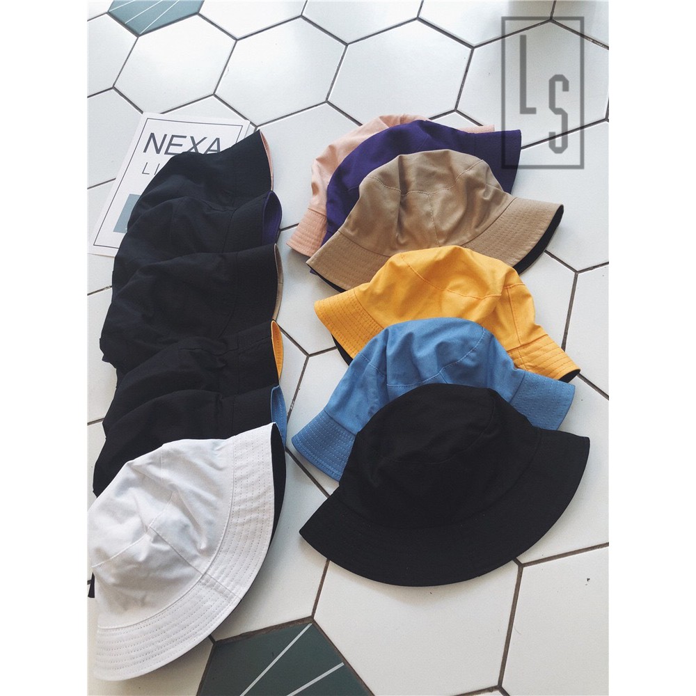 Mũ nón bucket trơn 2 mặt - sẵn hàng ảnh thật