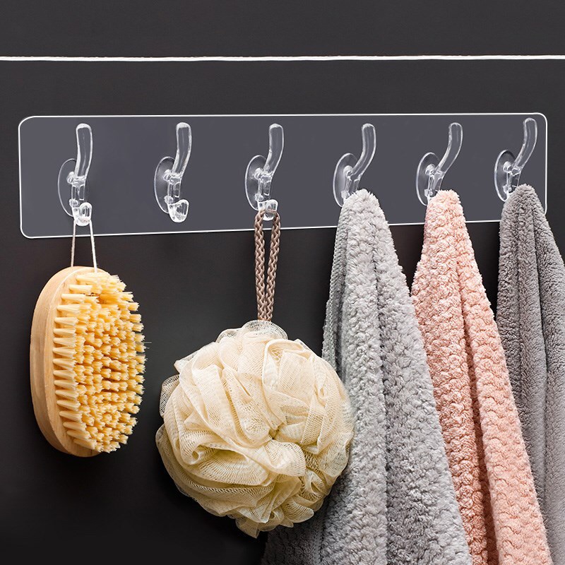[HÀNG TỐT] Miếng dán tường 6 móc treo